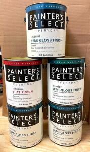 (5) ASSORTED EVERYDAY INTERIOR BASE PAINT AS SHOWN