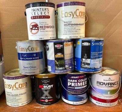 ASSORTED INTERIOR AND EXTERIOR PAINT AS SHOWN