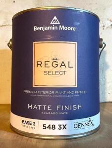 (3) REGAL SELECT PREMIUM BASE 3 INTERIOR PAINT AND PRIMER- MATTE FINISH