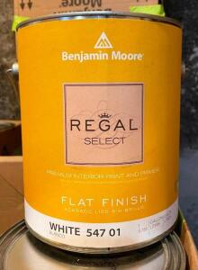 (3) REGAL SELECT WHITE PREMIUM INTERIOR PAINT AND PRIMER-FLAT FINISH