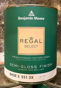 (4) REGAL SELECT BASE 3 PREMIUM INTERIOR PAINT AND PRIMER- SEMI GLOSS FINISH