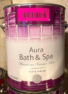 (4) AURA BATH AND SPA BASE 3 WATERBORNE INTERIOR PAINT-MATTE FINISH