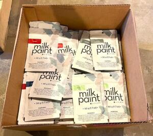 CONTENTS OF BOX (VARIOUS COLOR MILK PAINT)- 1.7 OZ