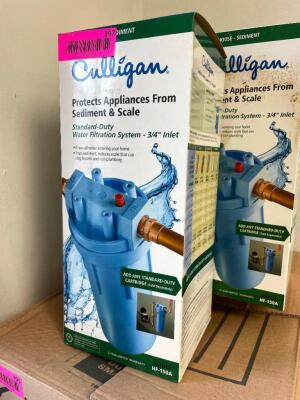 (2) CULLIGAN STANDARD DUTY 3/4 INLET SEDIMENT FILTERS.