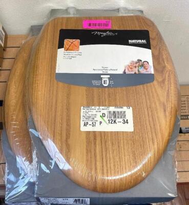 (2) MAYFAIR OAK VENEER WOOD TOILET SEATS