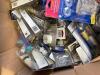 BOX OF ASSORTED PLUMBING HARDWARE AND SINK HANDLES. - 2