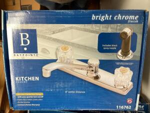 (3) BRIGHT CHROME KITCHEN FAUCETS