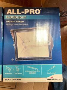 (2) ALL PRO 500 WAT HALOGEN FLOOD LIGHTS.