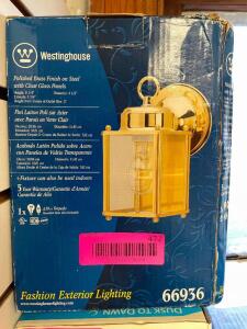 WESTINGHOUSE POLISHED BRASS LANTERN SCONCE