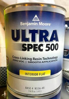 (4) ULTRA SPEC 500 BASE 4 INTERIOR FLAT PAINT