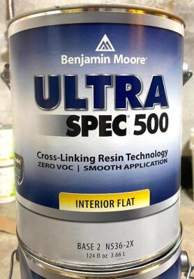 (2) ULTRA SPEC 500 BASE 2 INTERIOR FLAT PAINT