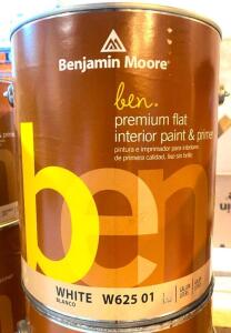 (4) BEN PREMIUM FLAT INTERIOR PAINT AND PRIMER- WHITE