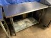 DESCRIPTION: 48" X 24" STAINLESS TABLE W/ GALV UNDER SHELF SIZE: 48" X 24" LOCATION: BAY 7 QTY: 1 - 2