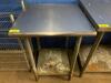 DESCRIPTION: 24" X 24" STAINLESS TABLE W/ GALV UNDER SHELF SIZE: 24" X 24" LOCATION: BAY 7 QTY: 1 - 2