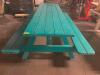 DESCRIPTION: 8' WOODEN PICNIC TABLE W/ BENCH SEAT - AQUA SIZE: 96" LONG LOCATION: BAY 6 QTY: 1 - 2