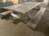 DESCRIPTION: 8' X 36" WOODEN PICNIC TABLE W/ BENCH SEAT - NATURAL SIZE: 96" LONG LOCATION: BAY 6 QTY: 1 - 3