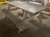 DESCRIPTION: 8' X 36" WOODEN PICNIC TABLE W/ BENCH SEAT - NATURAL SIZE: 96" LONG LOCATION: BAY 6 QTY: 1 - 4