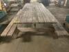 DESCRIPTION: 8' X 36" WOODEN PICNIC TABLE W/ BENCH SEAT - NATURAL SIZE: 96" LONG LOCATION: BAY 6 QTY: 1 - 2