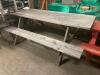 DESCRIPTION: 8' X 36" WOODEN PICNIC TABLE W/ BENCH SEAT - NATURAL SIZE: 96" LONG LOCATION: BAY 6 QTY: 1 - 3