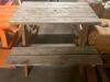 DESCRIPTION: 48" WOODEN PICNIC TABLE W/ BENCH SEAT - NATURAL SIZE: 48" LONG LOCATION: BAY 6 QTY: 1