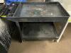 DESCRIPTION: TWO TIER BLACK UTILITY CART SIZE: 36" LOCATION: BAY 7 QTY: 1