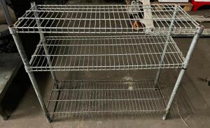 DESCRIPTION: (2) 36" X 12" THREE TIER WIRE RACKS LOCATION: BAY 7 THIS LOT IS: SOLD BY THE PIECE QTY: 2