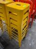 DESCRIPTION: (4) YELLOW BACKLESS BAR STOOLS - METAL LOCATION: BAY 7 THIS LOT IS: SOLD BY THE PIECE QTY: 4 - 2