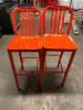DESCRIPTION: (4) METAL BAR BACK 30" BAR STOOLS - ORANGE LOCATION: BAY 7 THIS LOT IS: SOLD BY THE PIECE QTY: 4 - 2