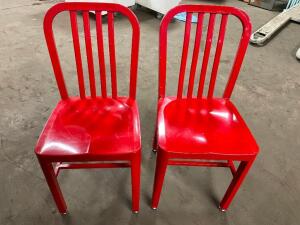 DESCRIPTION: (8) RED METAL BAR BACK CHAIRS LOCATION: BAY 7 THIS LOT IS: SOLD BY THE PIECE QTY: 8