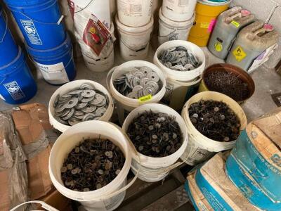 (7) - BUCKETS OF ROOF FASTENERS