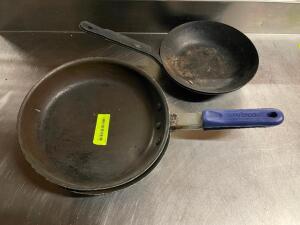 DESCRIPTION: (4) ASSORTED 10" AND 8" SKILLETS LOCATION: BAY 7 THIS LOT IS: ONE MONEY QTY: 1