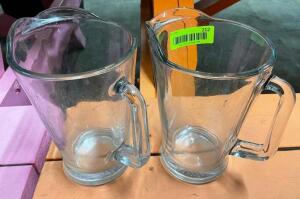 DESCRIPTION: (2) 64 OZ GLASS PITCHERS LOCATION: BAY 7 THIS LOT IS: SOLD BY THE PIECE QTY: 2