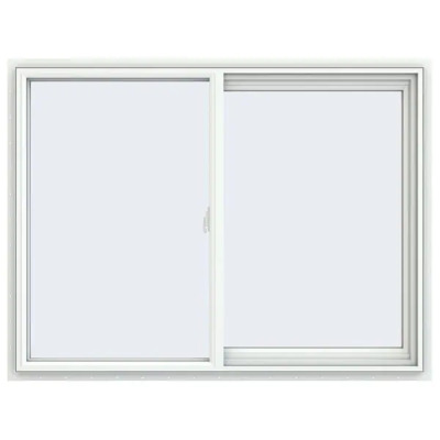 V-2500 SERIES WHITE VINYL RIGHT HANDED SLIDING WINDOW WITH FIBERGLASS MESH SCREEN