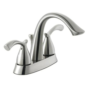 EDGEWOOD 4" CENTERSET 2-HANDLE HIGH-ARC BATHROOM FAUCET IN BRUSHED NICKEL