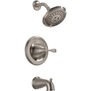 PORTER SINGLE-HANDLE 3-SPRAY TUB AND SHOWER FAUCET IN BRUSHED NICKEL (VALVE INCLUDED)