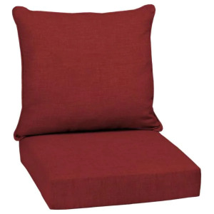 LEALA TEXTURE 2PC DEEP SEATING OUTDOOR LOUNGE CHAIR CUSHION IN RUBY