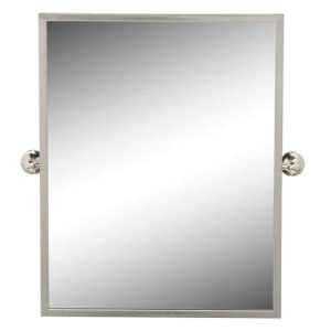 FRAMED FOG FREE WALL MIRROR IN BRUSHED SILVER