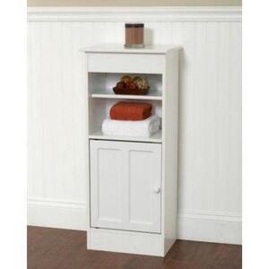 WHITE BATHROOM LINEN STAND WITH 4-SHELVES