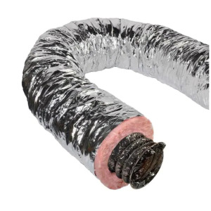 INSULATED FLEXIBLE DUCT R6 SILVER JACKET