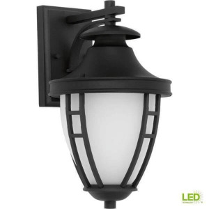FAIRVIEW COLLECTION 1-LIGHT OUTDOOR TEXTURED BLACK LED WALL LANTERN SCONCE