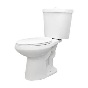 2PC HIGH EFFICIENCY DUAL FLUSH COMPLETE ELONGATED TOILET IN WHITE