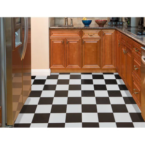 (60) SQFT OF STERLING BLACK AND WHITE WATER RESISTANT PEEL AND STICK VINYL TILE