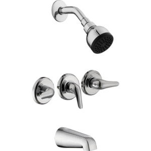 ARAGON 3-HANDLE 1-SPRAY TUB AND SHOWER FAUCET IN CHROME (VALVE INCLUDED)