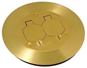 ROUND FLOOR BOX COVER KIT WITH TWO LIFT LIDS IN SOLID BRASS