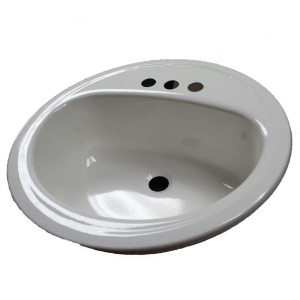 LAUREL ROUND DROP-IN BATHROOM SINK IN WHITE