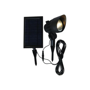 (4) SOLAR BLACK OUTDOOR INTEGRATED LED LANDSCAPE SPOT LIGHT WITH SOLAR PANEL AND WIRE