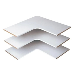 (4) - 3CT BOXES OF CLASSIC WHITE WOOD CORNER SHELVES