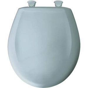 SLOW CLOSE STA-TITE ELONGATED CLOSED FRONT TOILET SEAT IN HERON BLUE