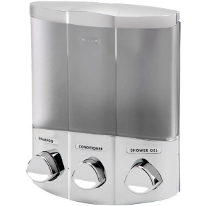 TRIO CORNER DISPENSER IN SATIN SILVER