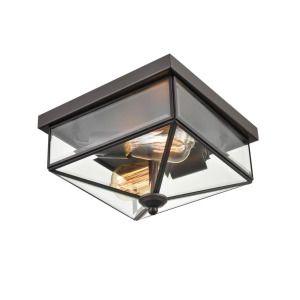 MELVILLE 10" 2-LIGHT OIL RUBBED BRONZE FLUSH MOUNT